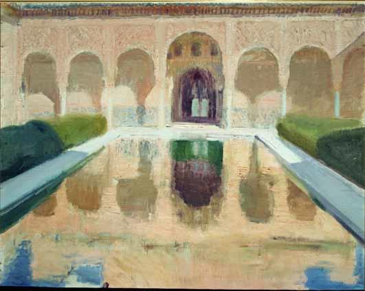 EL PATIO DE COMARES, LA ALHAMBRA DE GRANADA 1917 MUSEO SOROLLA