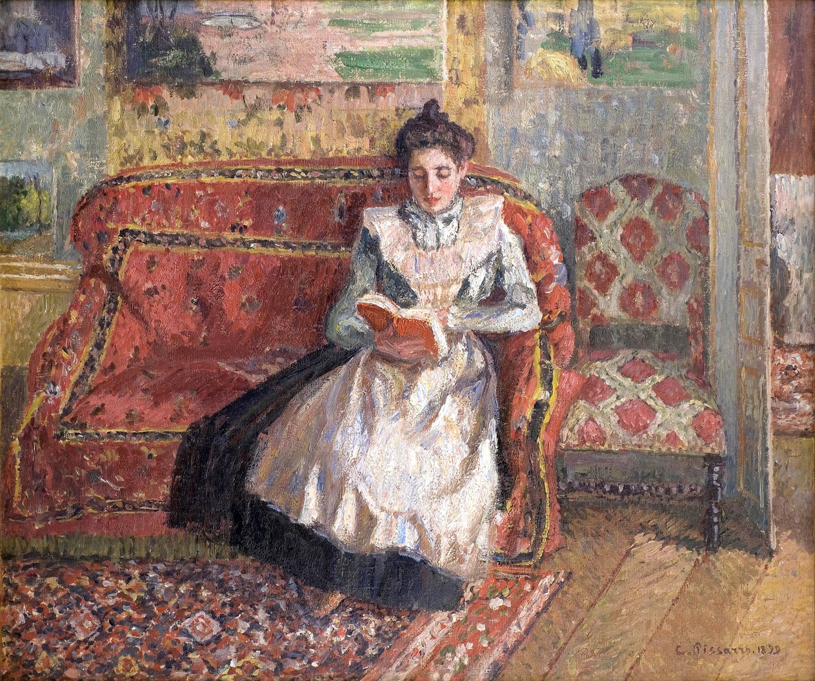 Retrato de Jeanne Pissarro leyendo, 1899_Camille Pissarro