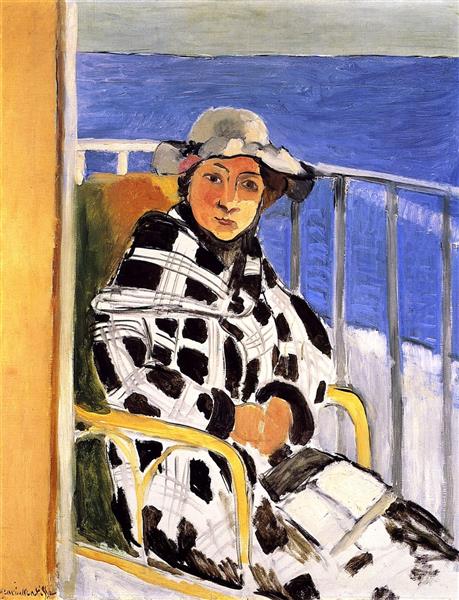 HENRI MATISSE - 1918 - Mlle Matisse en abrigo de tartán