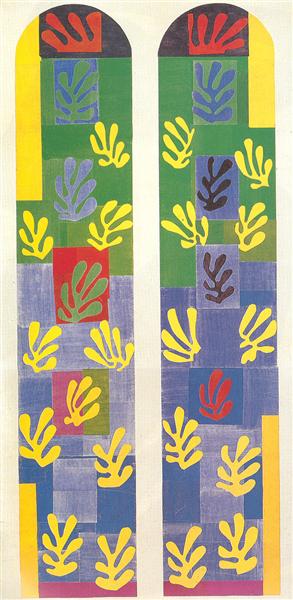 HENRI MATISSE - 1949 - Stained Glass Window Window of the abside of the Rosary Chapel
