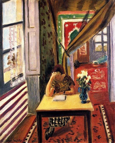 HENRI MATISSE - 1923 - Lectora apoyando el codo en la mesa